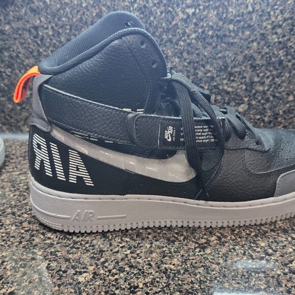 Nike Air Force 1 High Under Construction Black Leather CQ0449-001 Mens Size 9.5 - Picture 14 of 15